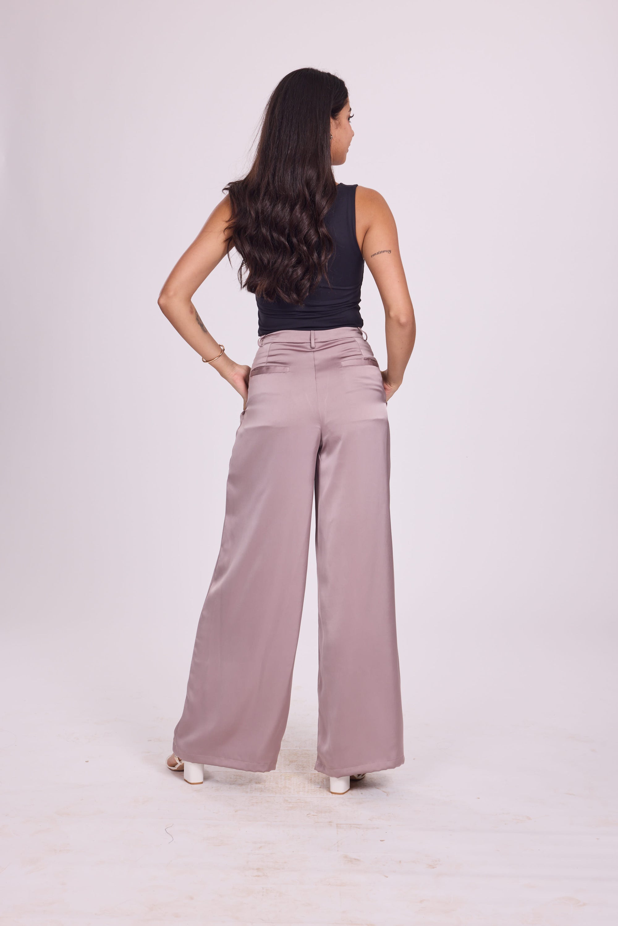 Ms.V Flared Satin Pants